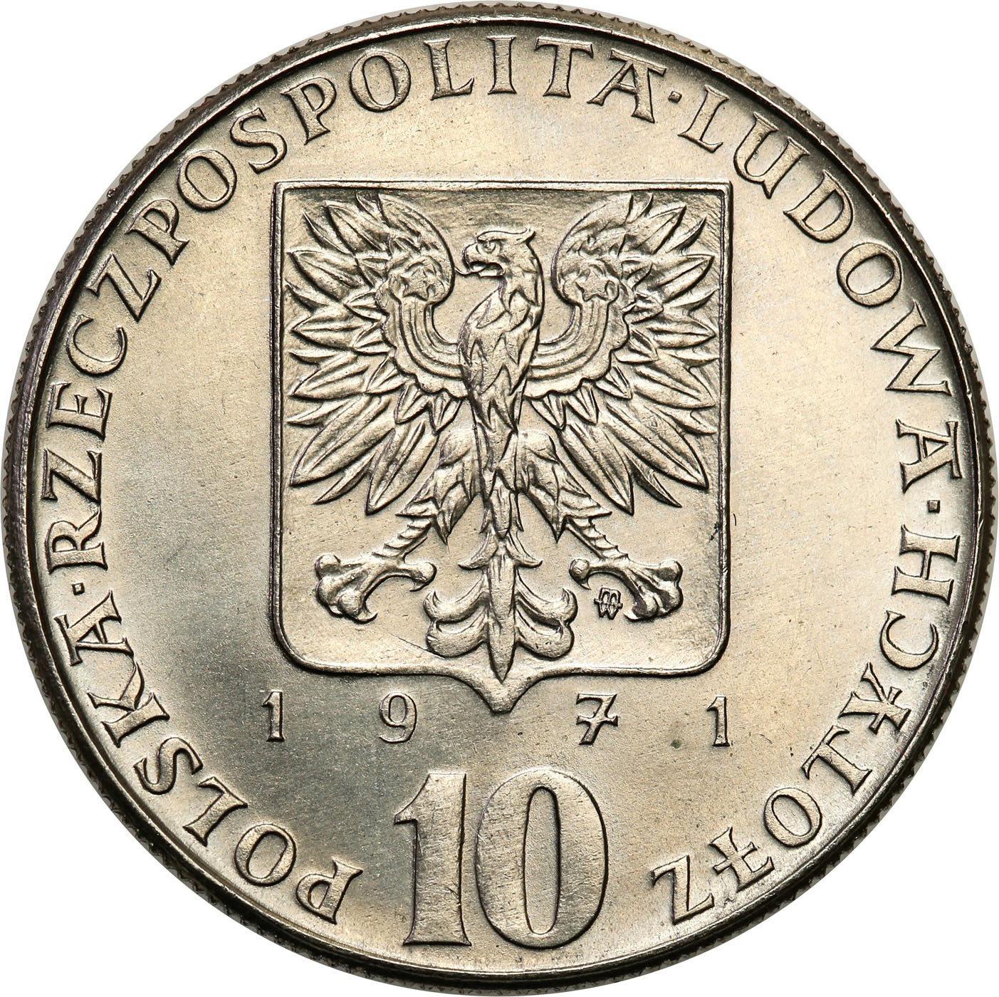 PRL. PRÓBA Nikiel 10 złotych 1971 - FAO
